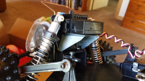 Here's that little ESC shelf.  It is a smidge high.....nice crosshatch finish.  Even gasketed it as not to mar the tower.