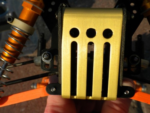 I had this re-anodized light gold just like it came. Note the difference between the shocks and the rear brace. Match for 1st generation RC10 chassis??