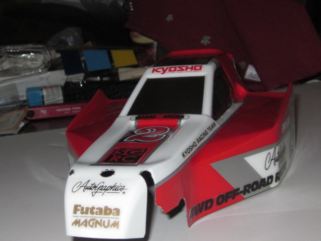 TBG MID BODY FOR KYOSHO SWB TURBO OPTIMA MID SE BODY AND WING 