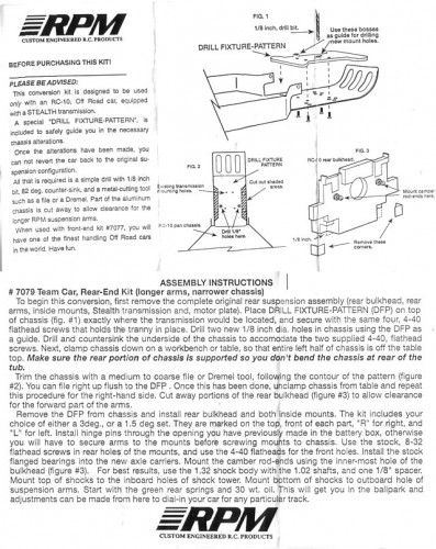 RPM 7079 RC10 Team Rear Kit