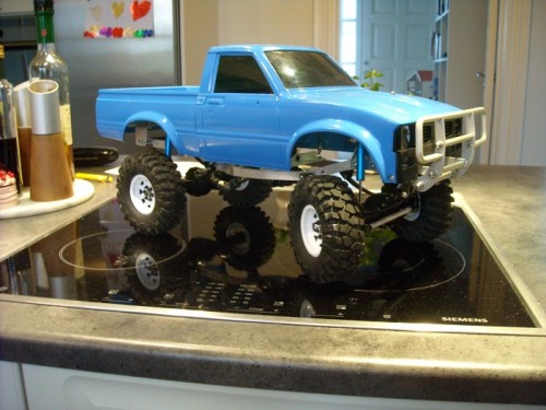 Tamiya Blazer/Hilux chassis, HPI gearbox, RC4WD axles - Shortend Hilux body