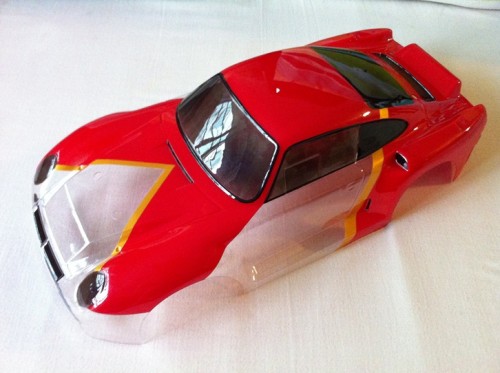 Red color on, Tamiya can spray