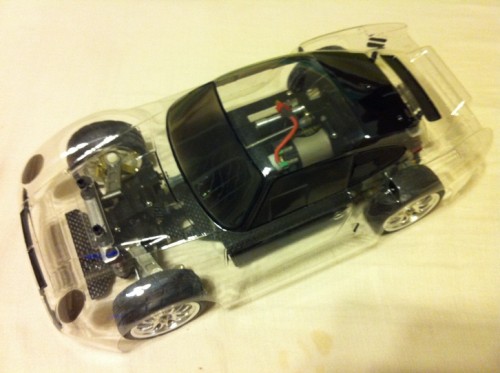 Hand painted black lines and sprayed Tamiya smoke on all 'glass'